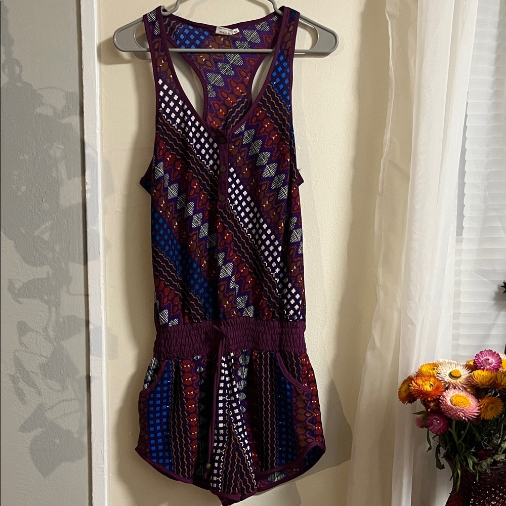 Colorful Geometric Patterned Romper